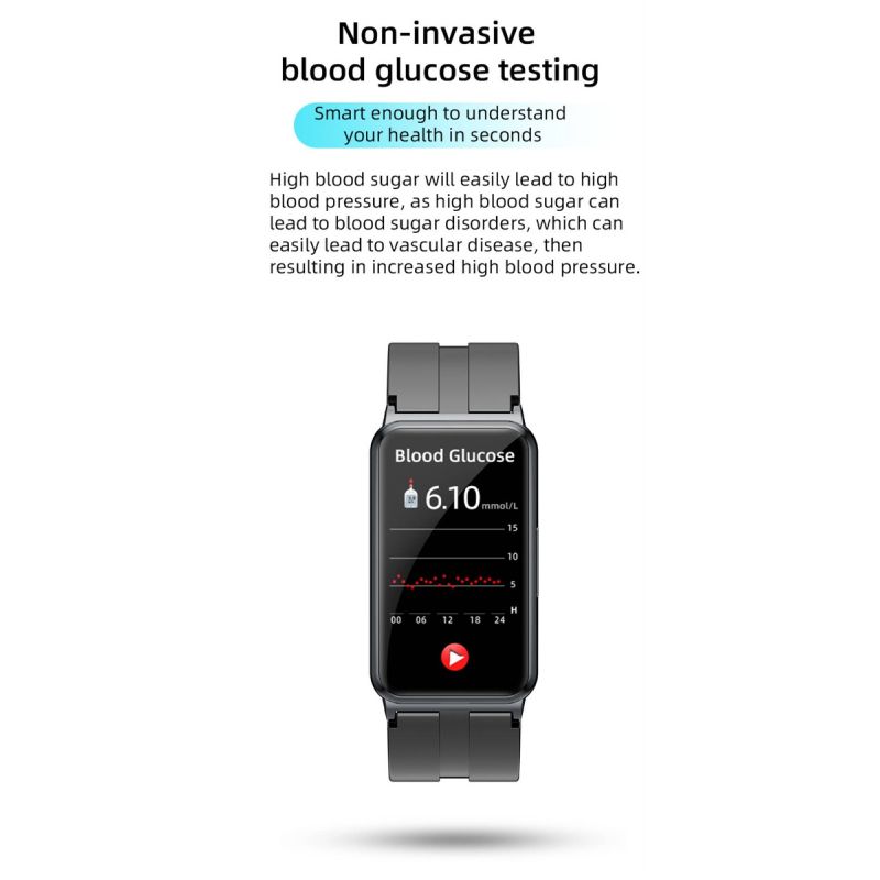 EP01 Smartwatch Bracciale Fitness Tracker: Glucosio, ECG, HRV, Cardio, Temp. 1.47