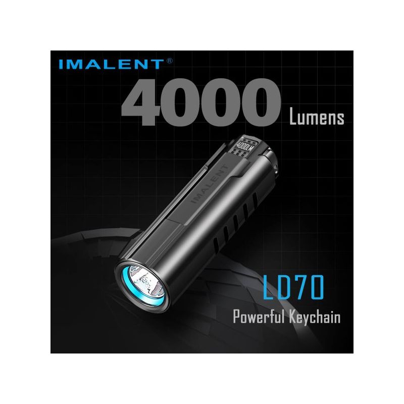 Torcia LED IMALENT LD70 4000 Lumen per Avventurieri Design Compatto con Modalità di Illuminazione Multiple Display OLED Integrato Pratica per Emergenze e Avventure Notturne