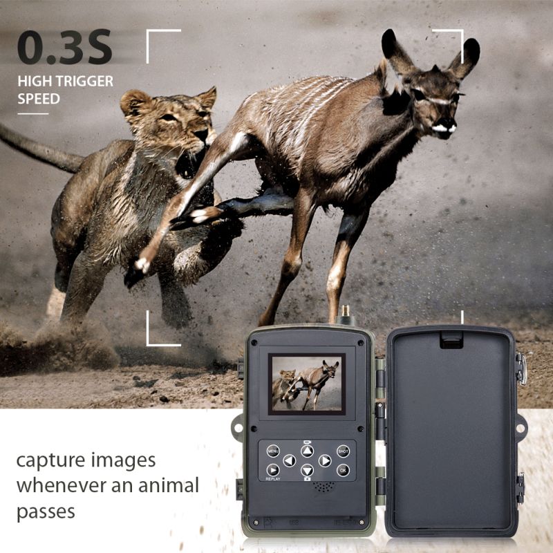 Telecamera da Caccia Mobile HC801M 20MP 1080P Visione Notturna Trail Wildlife Camera 2G MMS SMS Perfecta per Osservazione della Natura Infrarosso Game Camera 42 LED