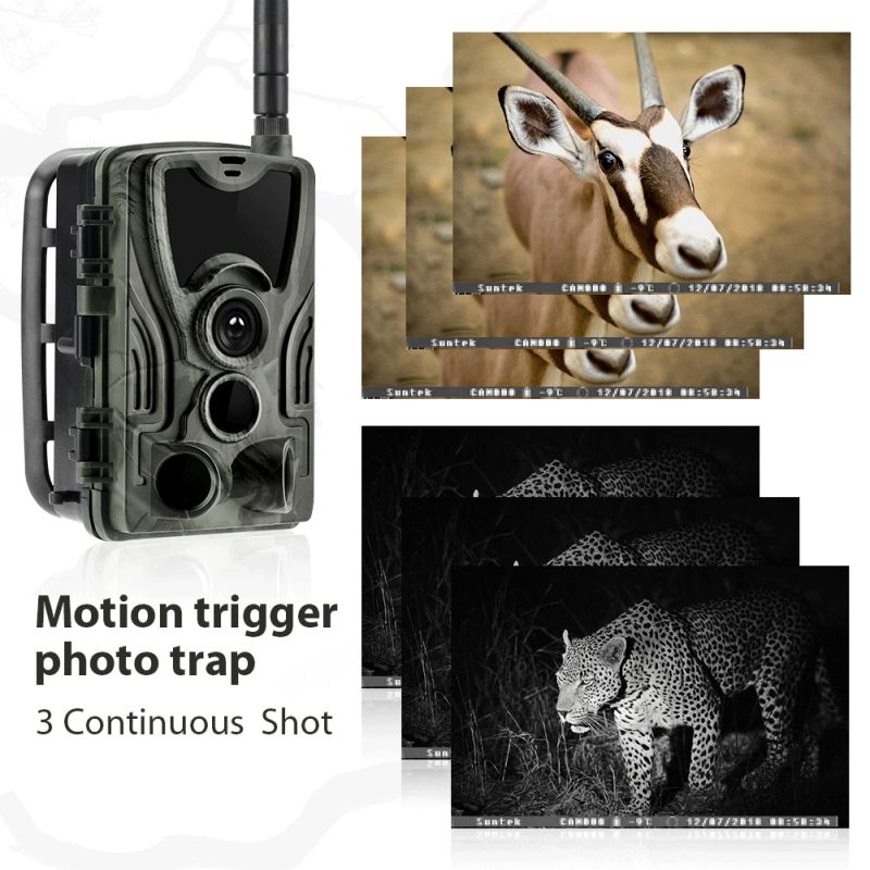 Telecamera da Caccia Mobile HC801M 20MP 1080P Visione Notturna Trail Wildlife Camera 2G MMS SMS Perfecta per Osservazione della Natura Infrarosso Game Camera 42 LED