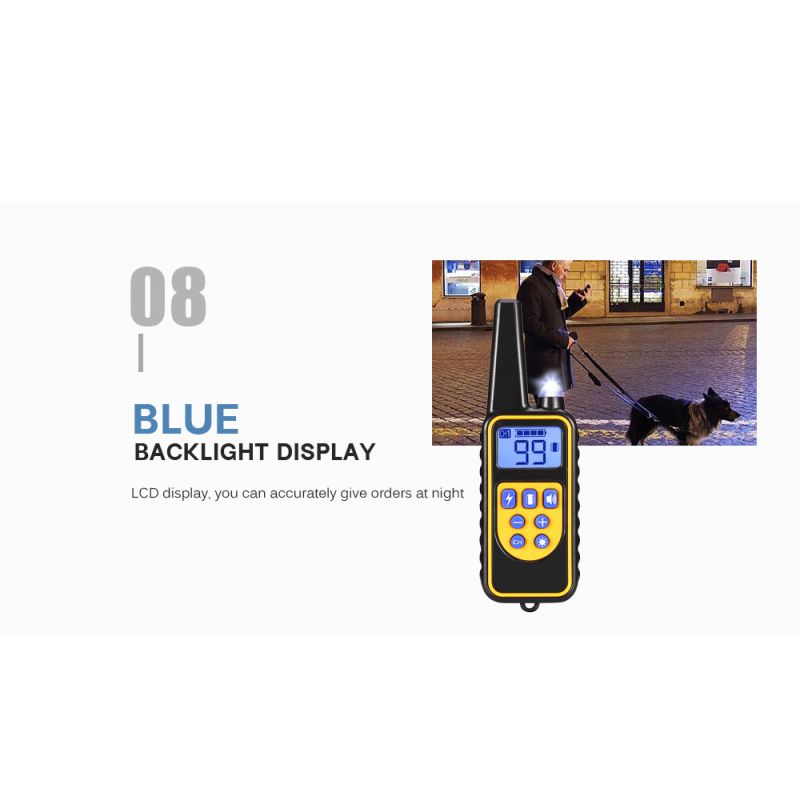 Collare Addestramento Cani Elettrico 800m Impermeabile con Display LCD e Livelli Vibrazione Regolabili per Addestramento Obbedienza all'Aperto di Cani di Tutte le Taglie