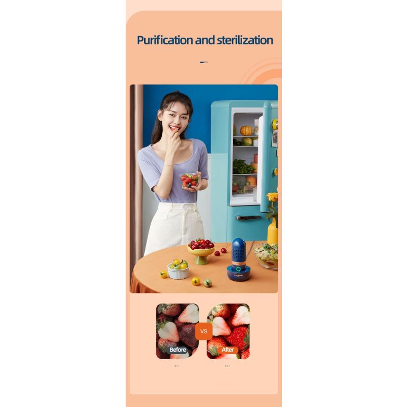 Donlim Disinfettante Verdure Lavastoviglie Lavaggio Capsule Dispositivo Cucina per Sicurezza Alimentare Rimozione Pesticidi Sanificazione Salute Design Intuitivo e Batteria Ricaricabile