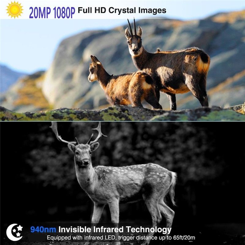 Telecamera da Caccia Mobile HC801M 20MP 1080P Visione Notturna Trail Wildlife Camera 2G MMS SMS Perfecta per Osservazione della Natura Infrarosso Game Camera 42 LED