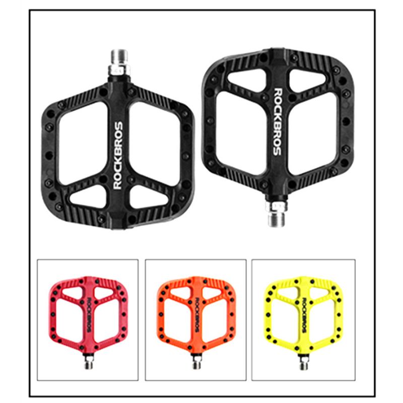 Pedali ROCKBROS ultraleggeri per ciclismo piattaforma piatta in nylon cuscinetti sigillati per MTB BMX e strada durevoli componenti bici per prestazioni e stabilità