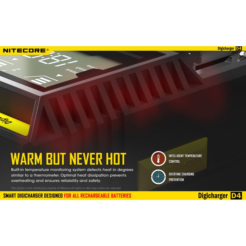 Nitecore D4 Digicharger caricabatterie intelligente con LCD Display compatibilità universale per batterie Li-Ion e Ni-MH ricarica simultanea e sicurezza avanzata acquisto conveniente