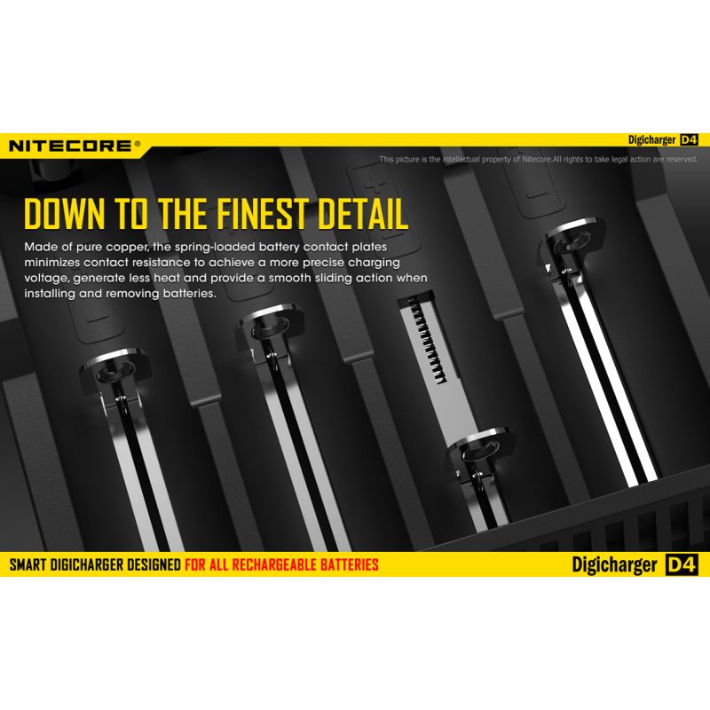 Nitecore D4 Digicharger caricabatterie intelligente con LCD Display compatibilità universale per batterie Li-Ion e Ni-MH ricarica simultanea e sicurezza avanzata acquisto conveniente