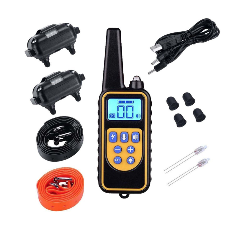 Collare Addestramento Cani Elettrico 800m Impermeabile con Display LCD e Livelli Vibrazione Regolabili per Addestramento Obbedienza all'Aperto di Cani di Tutte le Taglie