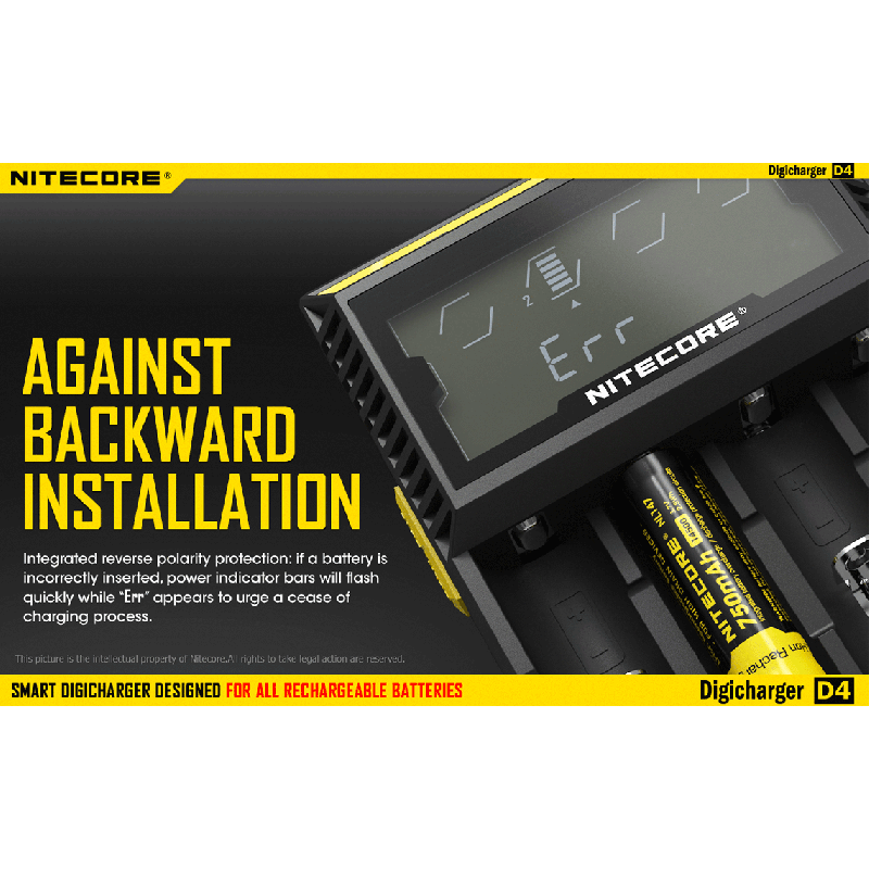 Nitecore D4 Digicharger caricabatterie intelligente con LCD Display compatibilità universale per batterie Li-Ion e Ni-MH ricarica simultanea e sicurezza avanzata acquisto conveniente