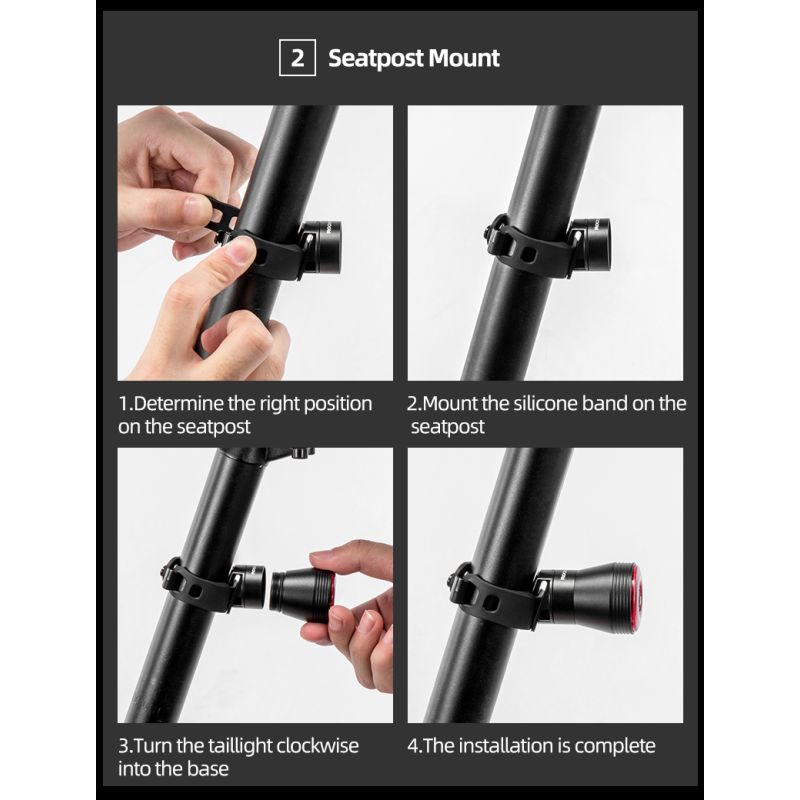 ROCKBROS Q5 Fanale Posteriore Bici Luce Frenata Automatica Impermeabile IPx6 Tecnologia Intelligente Sensore Smart Sicurezza in Bicicletta Visibilità per Ciclisti Ciclismo Urbano e All'aperto