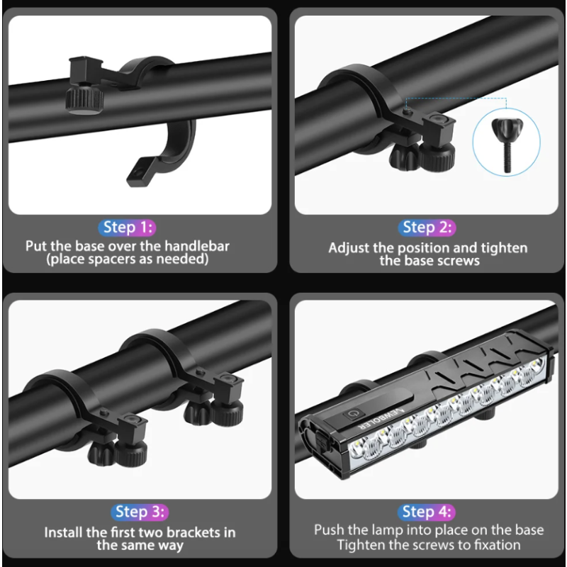 NITEBEAM Luce Anteriore Bicicletta 10000 Lumen Ultra-luminosa Impermeabile MTB e Strada 10000mAh USB Ricarica Modalità di Illuminazione Visibilità Sicurezza Accessori per Bici