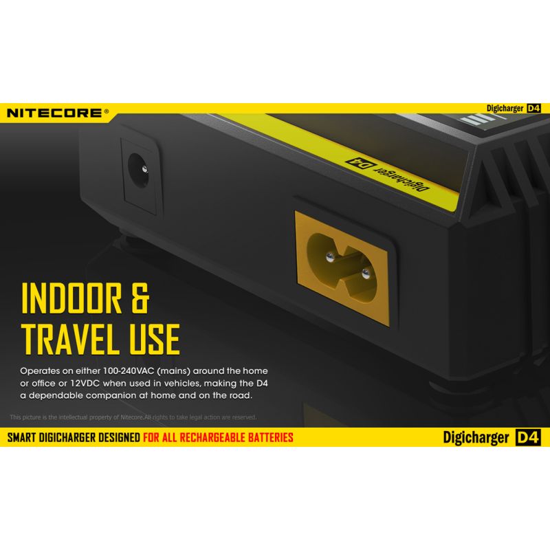 Nitecore D4 Digicharger caricabatterie intelligente con LCD Display compatibilità universale per batterie Li-Ion e Ni-MH ricarica simultanea e sicurezza avanzata acquisto conveniente
