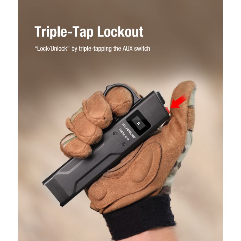 torcia tattica ultrasottile Klarus X1 4200LM, Luminus SST-70 LED per esterni, torcia di emergenza EDC