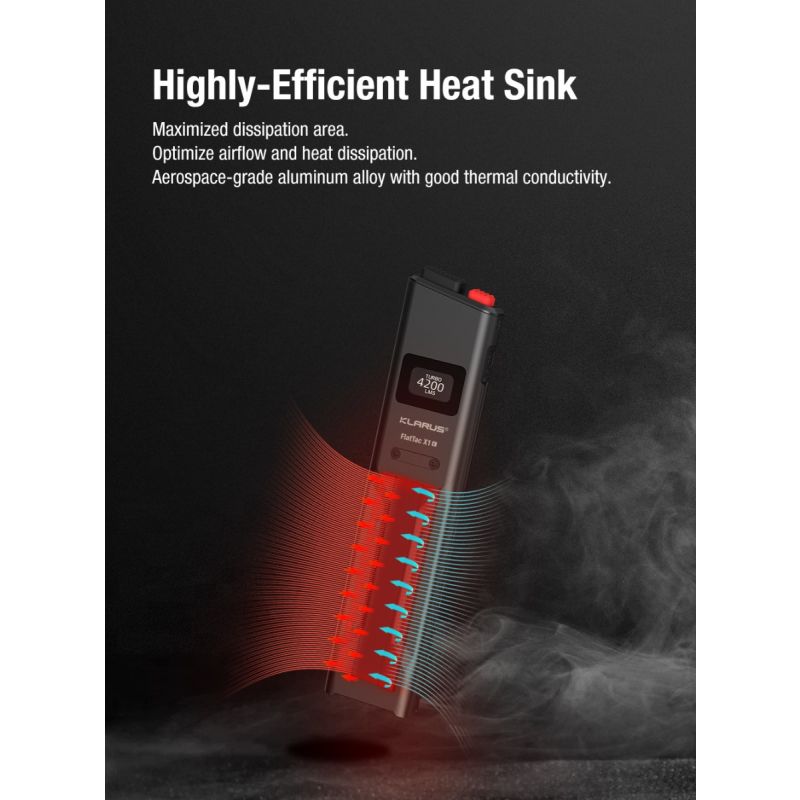 torcia tattica ultrasottile Klarus X1 4200LM, Luminus SST-70 LED per esterni, torcia di emergenza EDC