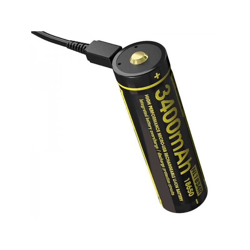 Scopri la batteria NITECORE NL1834R 3400mAh alta capacità e design compatto ricaricabile Micro-USB con protezione sovraccarico perfetta per dispositivi elettronici
