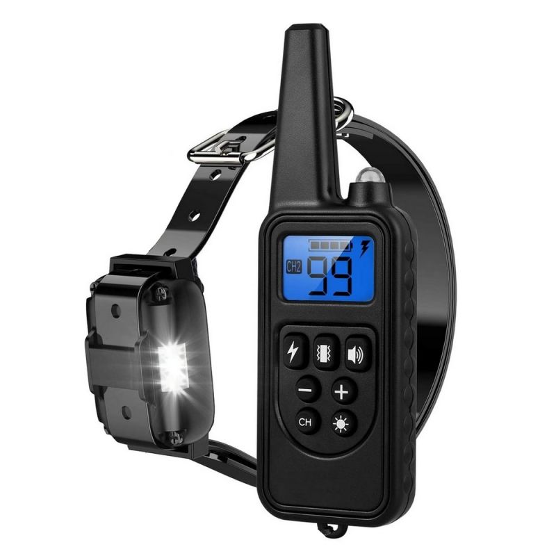 Collare di Addestramento Elettrico 800m con Telecomando per Animali Domestici Display LCD Impermeabile Ricaricabile Modalità Shock Vibrazione Suono Livelli Regolabili Per Cani Di Tutte Le Dimensioni