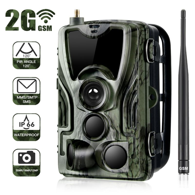 Telecamera da Caccia Mobile HC801M 20MP 1080P Visione Notturna Trail Wildlife Camera 2G MMS SMS Perfecta per Osservazione della Natura Infrarosso Game Camera 42 LED