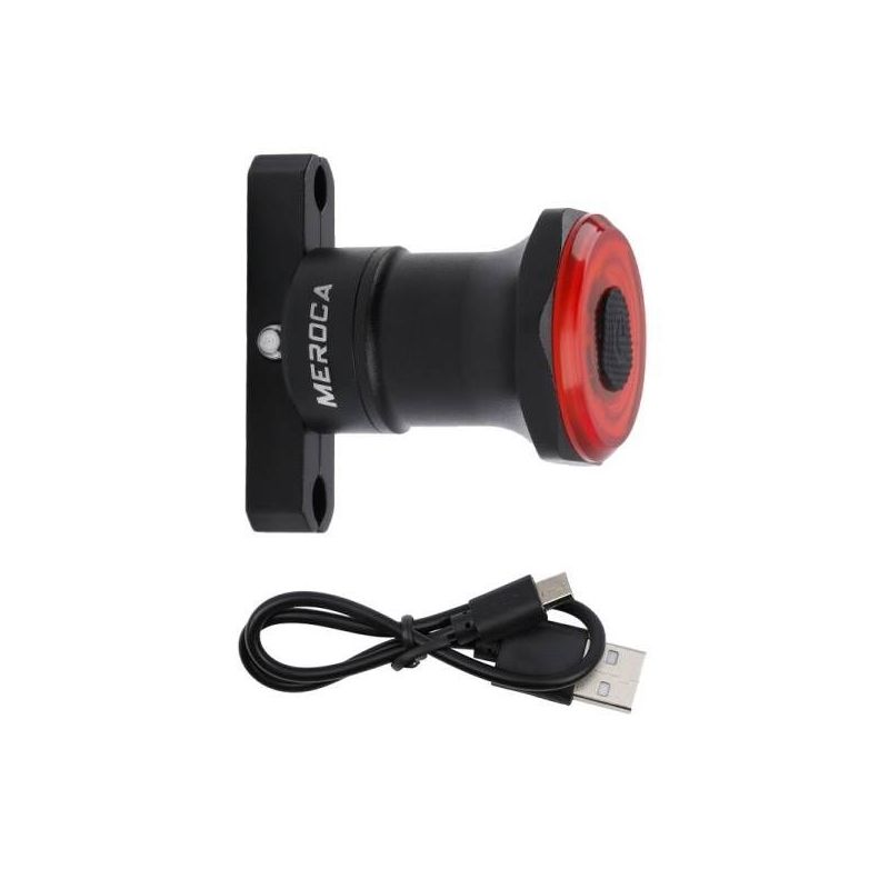 MEROCA MX2 Smart Sensor Fanale Posteriore per Mountain Bike e Bici da Strada con USB LED COB Rilevamento Freni Design Durevole per Sicurezza e Visibilità Ciclismo Urbano e Notturno