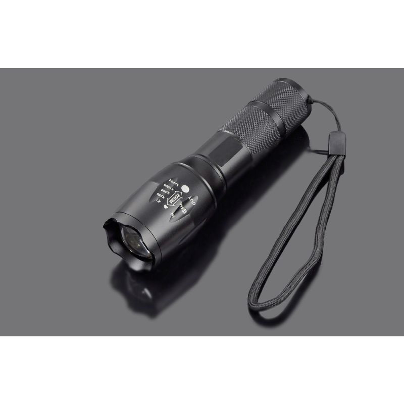 Torcia Ultrafire A100 1800 Lumen Zoomabile T6 Alta Luminosità LED Torcia Outdoor Multi-Modalità per Campeggio Torcia Resistente e Compatta in Alluminio Aeronautico torcia portatile