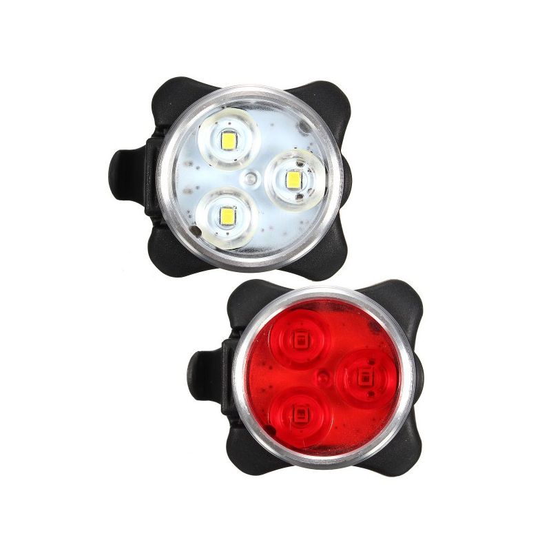 Luce bicicletta ricaricabile USB HJ-030 3 LED design compatto e impermeabile 4 modalità illuminazione per sicurezza ciclismo urbano e fuoristrada visibilità pedalate notturne