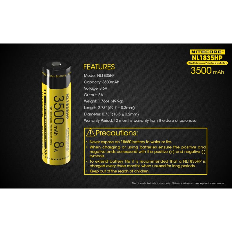 Scopri la Nitecore NL1835HP Batteria 18650 3500mAh Alta Capacità Prestazioni per Dispositivi ad Alto Scarico Carica Efficiente Energia Robusta Appassionati Outdoor Gadget Teconologici