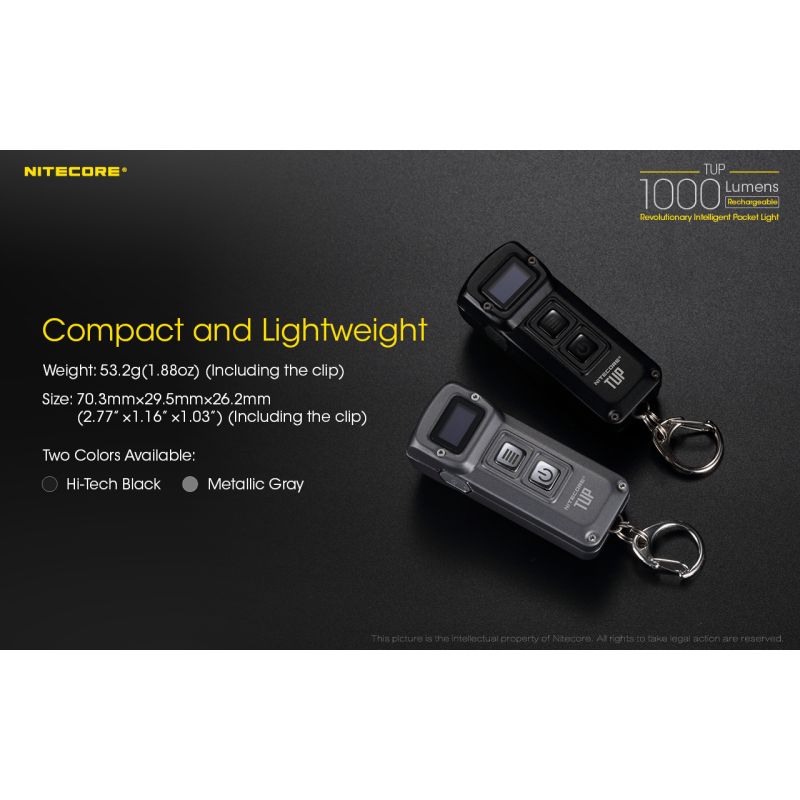 Scopri Nitecore TUP torcia LED ricaricabile USB 1000 lumen per esplorazioni notturne accessorio escursionismo ideale con display OLED e illuminazione affidabile attività all'aperto
