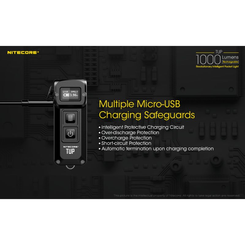 Scopri Nitecore TUP torcia LED ricaricabile USB 1000 lumen per esplorazioni notturne accessorio escursionismo ideale con display OLED e illuminazione affidabile attività all'aperto