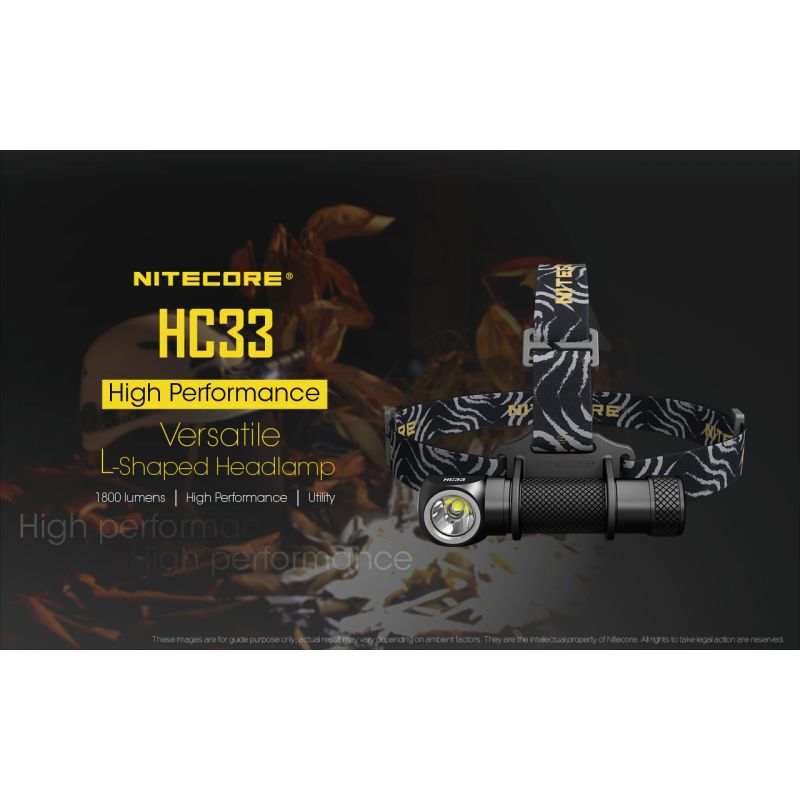 Nitecore HC33 XHP35 torcia LED 1800 lumen per illuminazione esterna e mani libere design compatibile con casco e tappo magnetico perfetta per campeggio ed esplorazioni