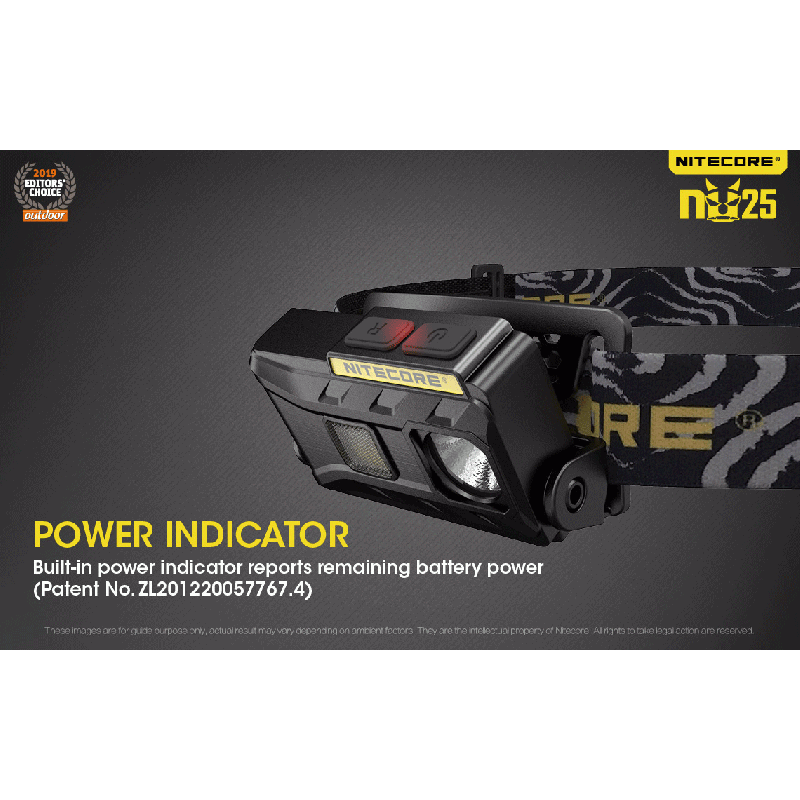 Lampada frontale Nitecore NU25 XP-G2 S3 360 lumen ricaricabile per illuminazione outdoor con batteria integrata e ricarica micro USB ideale per campeggio e attrezzatura da avventura