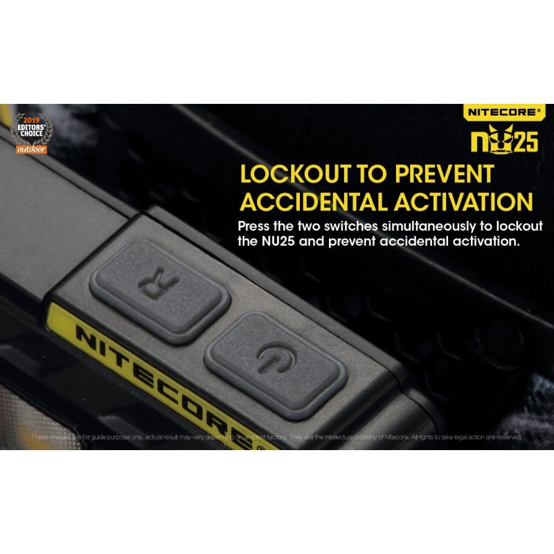 Lampada frontale Nitecore NU25 XP-G2 S3 360 lumen ricaricabile per illuminazione outdoor con batteria integrata e ricarica micro USB ideale per campeggio e attrezzatura da avventura