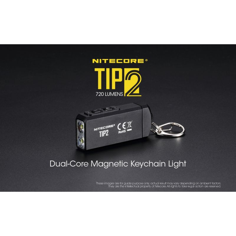 NITECORE TIP2 torcia portachiavi LED ricaricabile USB 720 lumen design compatto leggera ideale per campeggio e trasporto quotidiano illuminazione affidabile UPC 700646182206