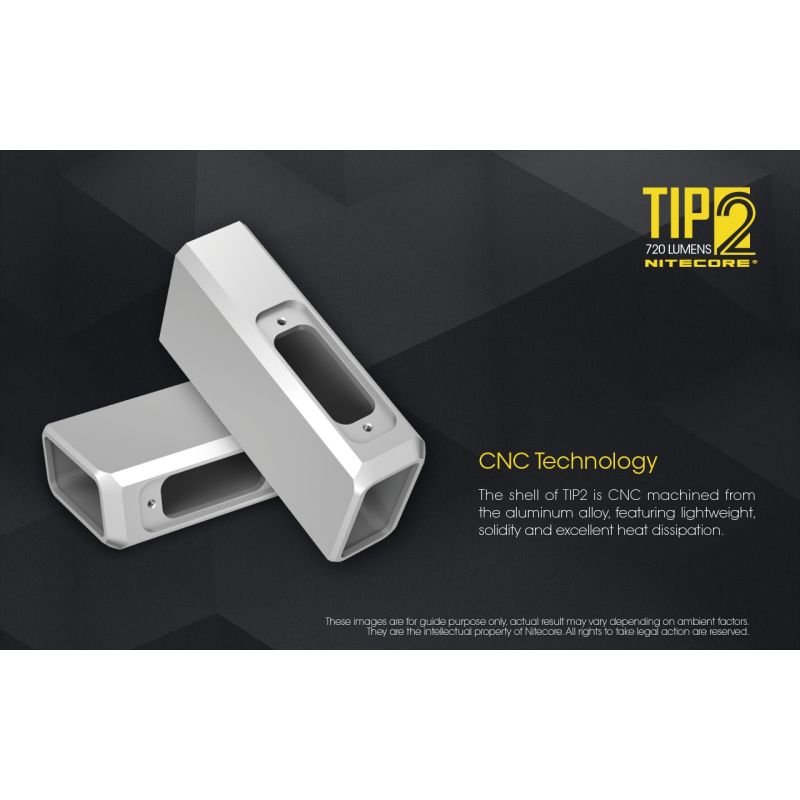 NITECORE TIP2 torcia portachiavi LED ricaricabile USB 720 lumen design compatto leggera ideale per campeggio e trasporto quotidiano illuminazione affidabile UPC 700646182206