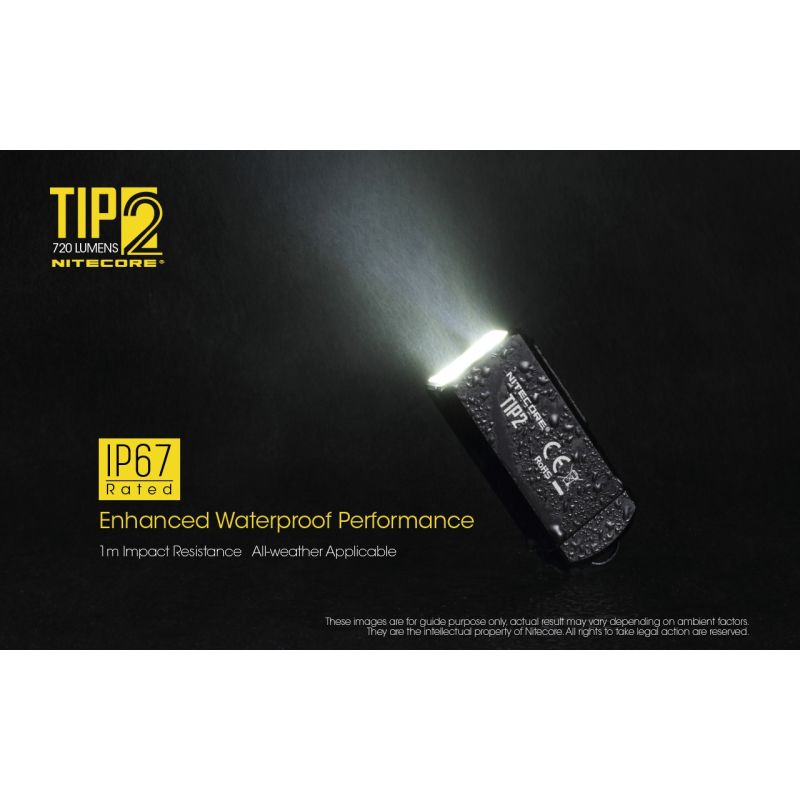NITECORE TIP2 torcia portachiavi LED ricaricabile USB 720 lumen design compatto leggera ideale per campeggio e trasporto quotidiano illuminazione affidabile UPC 700646182206