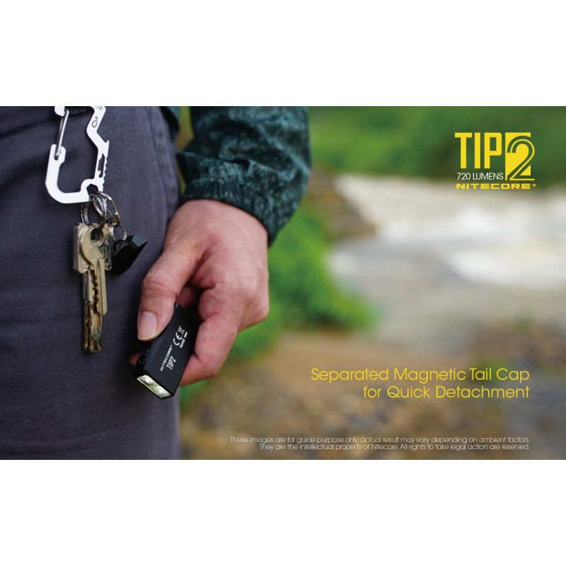 NITECORE TIP2 torcia portachiavi LED ricaricabile USB 720 lumen design compatto leggera ideale per campeggio e trasporto quotidiano illuminazione affidabile UPC 700646182206