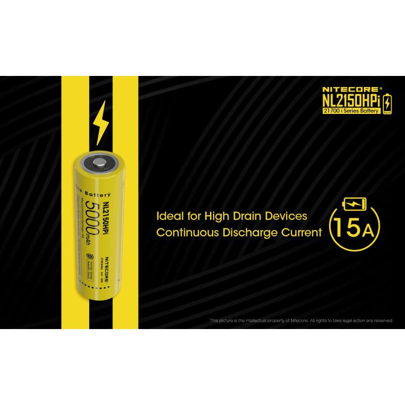 Batteria ricaricabile NITECORE NL2150HPI 5000mAh 3.6V 18Wh 21700 per dispositivi elettronici alta performance densità energetica caratteristica di sicurezza avanzata tecnologia innovativa