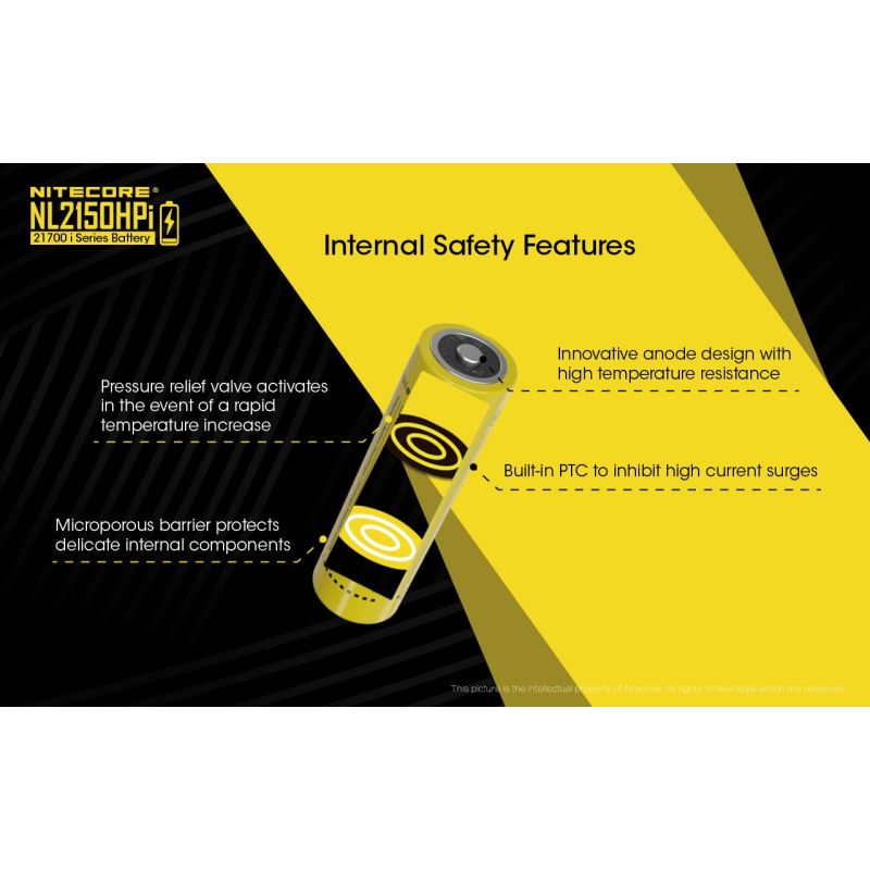 Batteria ricaricabile NITECORE NL2150HPI 5000mAh 3.6V 18Wh 21700 per dispositivi elettronici alta performance densità energetica caratteristica di sicurezza avanzata tecnologia innovativa