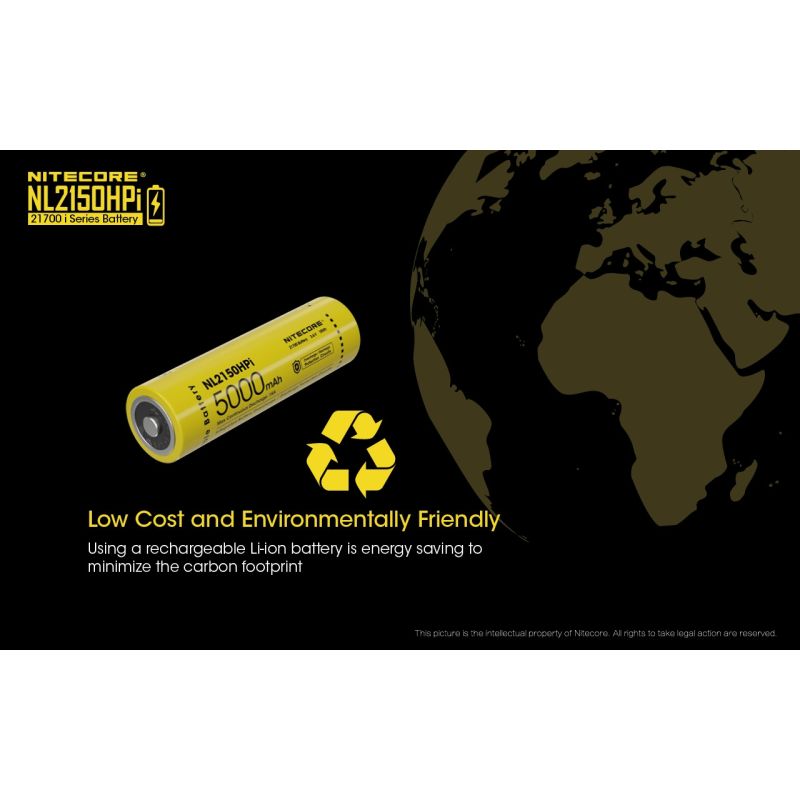 Batteria ricaricabile NITECORE NL2150HPI 5000mAh 3.6V 18Wh 21700 per dispositivi elettronici alta performance densità energetica caratteristica di sicurezza avanzata tecnologia innovativa