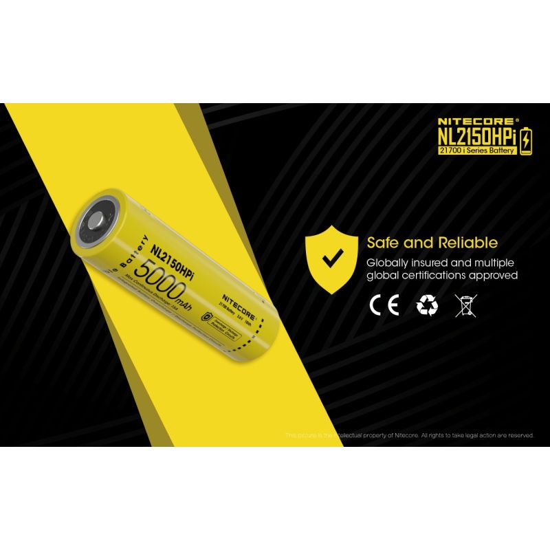 Batteria ricaricabile NITECORE NL2150HPI 5000mAh 3.6V 18Wh 21700 per dispositivi elettronici alta performance densità energetica caratteristica di sicurezza avanzata tecnologia innovativa
