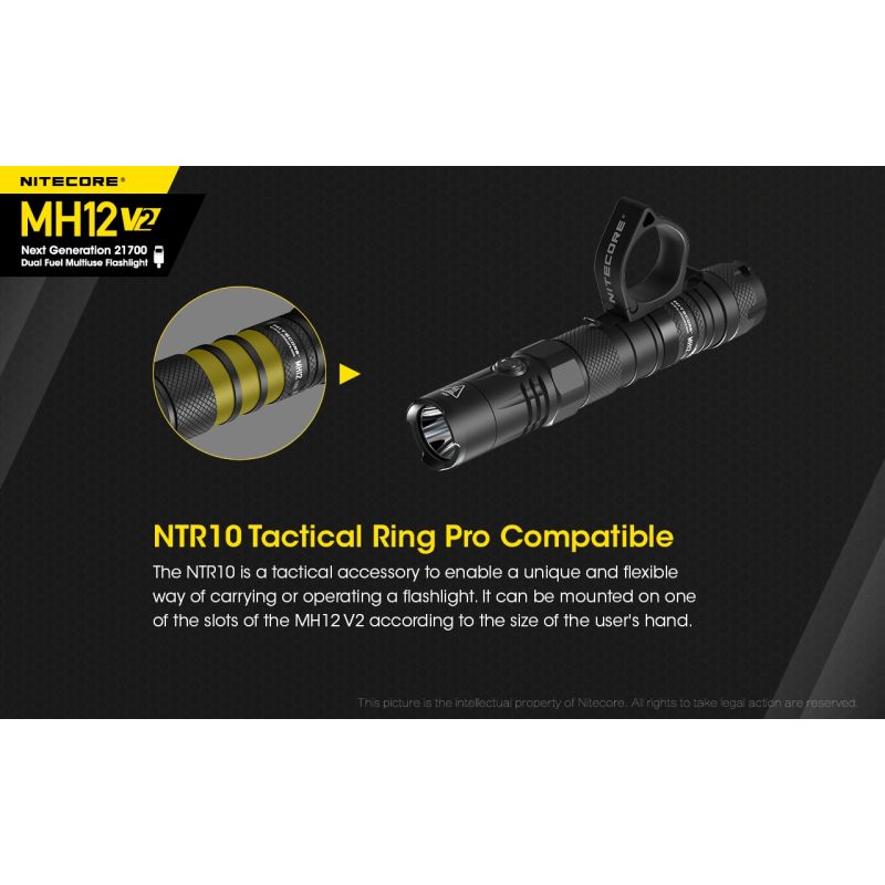 Nitecore MH12 V2 torcia LED 1200 lumen batteria 21700 torcia ad alte prestazioni illuminazione outdoor torcia d'emergenza con opzioni di alimentazione versatili e lunga autonomia
