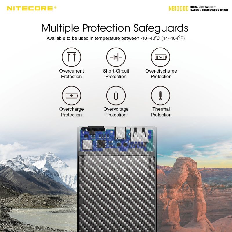 Nitecore NB10000 QC Power Bank 10000mAh USB USB-C Leggero Caricatore Portatile per iPhone 11 Samsung S10 Ricarica Veloce Ideale Accessorio da Viaggio Design Compatto