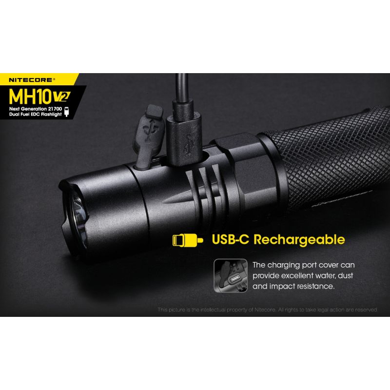 NITECORE MH10 V2 Torcia LED XP-L2 V6 1200 Lumen Ricarica USB-C Design Compatto Batteria 21700 Alta Qualità Ottime per Avventure Outdoor Torcia Durevole e Affidabile Acquisti Online