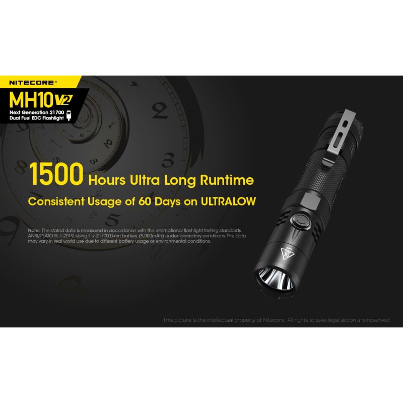 NITECORE MH10 V2 Torcia LED XP-L2 V6 1200 Lumen Ricarica USB-C Design Compatto Batteria 21700 Alta Qualità Ottime per Avventure Outdoor Torcia Durevole e Affidabile Acquisti Online