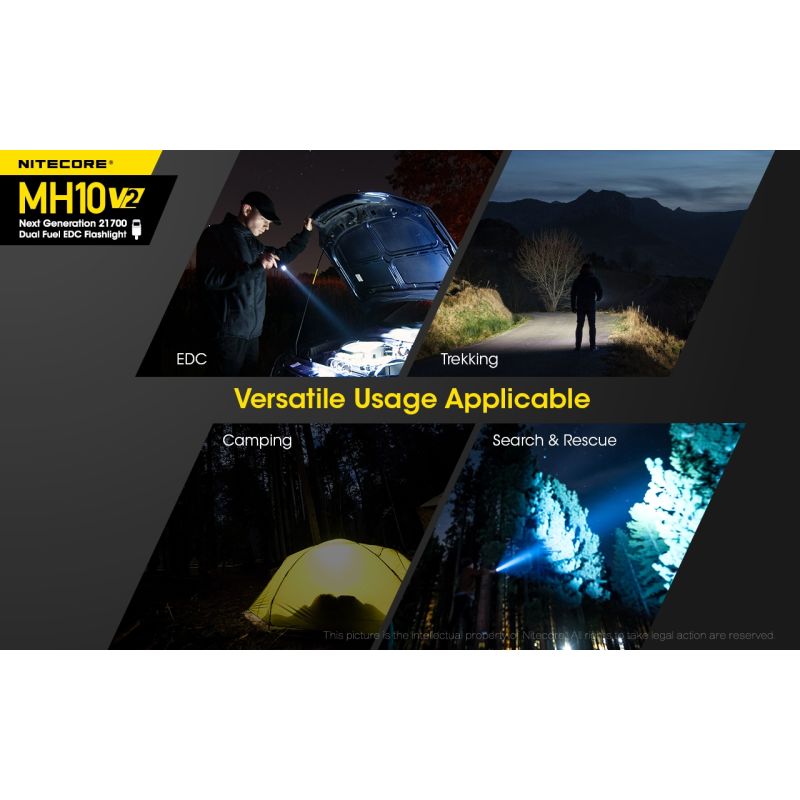 NITECORE MH10 V2 Torcia LED XP-L2 V6 1200 Lumen Ricarica USB-C Design Compatto Batteria 21700 Alta Qualità Ottime per Avventure Outdoor Torcia Durevole e Affidabile Acquisti Online