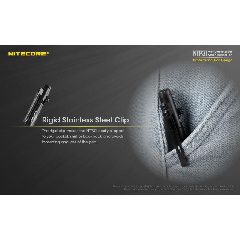 Scopri la NITECORE NTP31 penna multifunzionale con azione a bullone lega di alluminio grado militare perfetta per avventure e situazioni di emergenza rompivetro e accessori outdoor