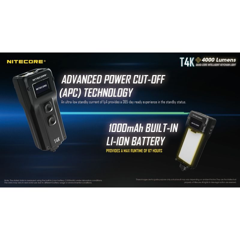 Nitecore T4K torcia portachiavi 4000 lumen LED XP-L2 V6 ricarica USB-C torcia portatile illuminazione affidabile ideale per escursioni torcia compatta per avventure quotidiane