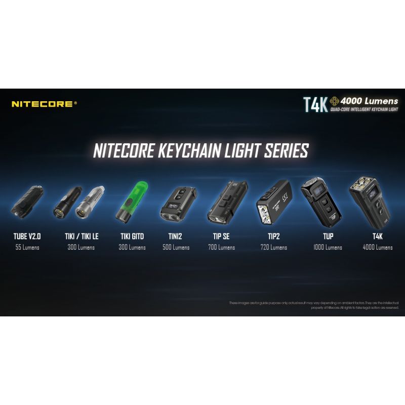 Nitecore T4K torcia portachiavi 4000 lumen LED XP-L2 V6 ricarica USB-C torcia portatile illuminazione affidabile ideale per escursioni torcia compatta per avventure quotidiane