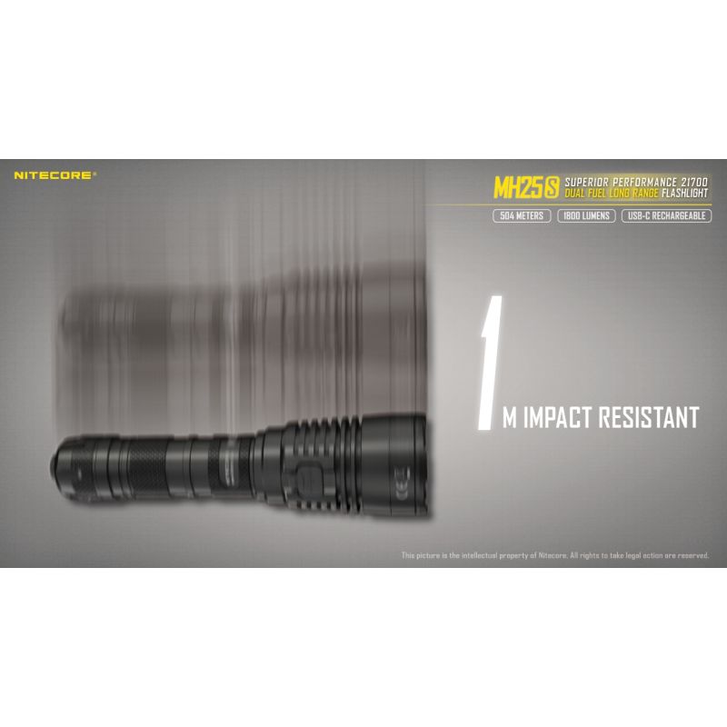 Nitecore MH25S torcia ricaricabile USB-C con Luminus SST-40 1800 lumen alta luminosità e prestazioni a lungo raggio per avventure all'aperto design robusto e modalità luce multiple