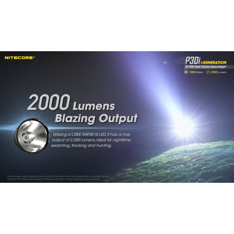 Nitecore P30i Torcia LED Tattica 2000 Lumen Fascio 1000 Metri Ideale per Illuminazione Outdoor Escursioni Notturne e Soccorso Tecnologia Ottica Avanzata Costruzione Robusta
