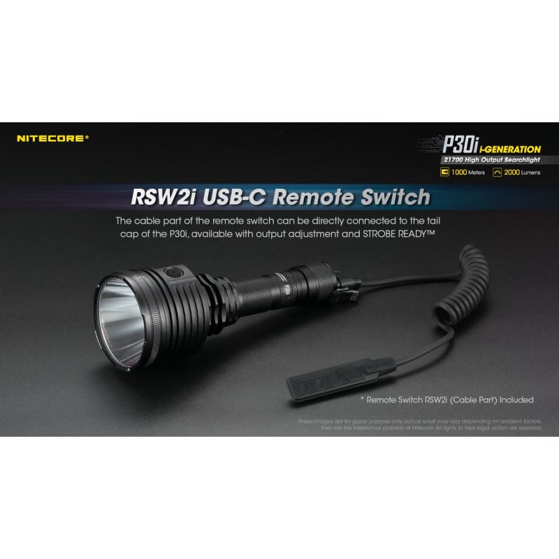 Nitecore P30i Torcia LED Tattica 2000 Lumen Fascio 1000 Metri Ideale per Illuminazione Outdoor Escursioni Notturne e Soccorso Tecnologia Ottica Avanzata Costruzione Robusta