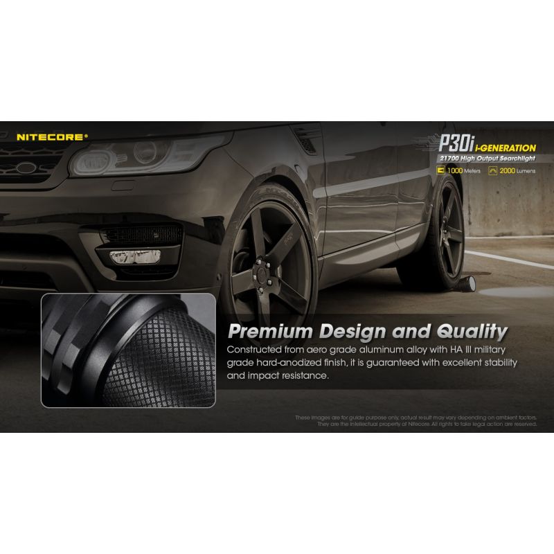 Nitecore P30i Torcia LED Tattica 2000 Lumen Fascio 1000 Metri Ideale per Illuminazione Outdoor Escursioni Notturne e Soccorso Tecnologia Ottica Avanzata Costruzione Robusta