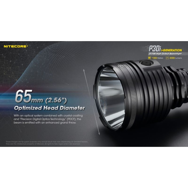 Nitecore P30i Torcia LED Tattica 2000 Lumen Fascio 1000 Metri Ideale per Illuminazione Outdoor Escursioni Notturne e Soccorso Tecnologia Ottica Avanzata Costruzione Robusta